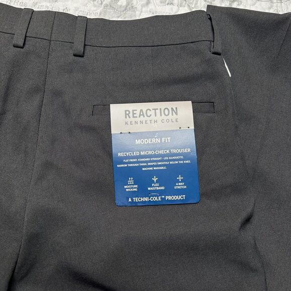 Kenneth Cole STRETCH MICRO CHECK MODERN FIT TECHNI-COLE DRESS PANT 30W 32L - Picture 5 of 12